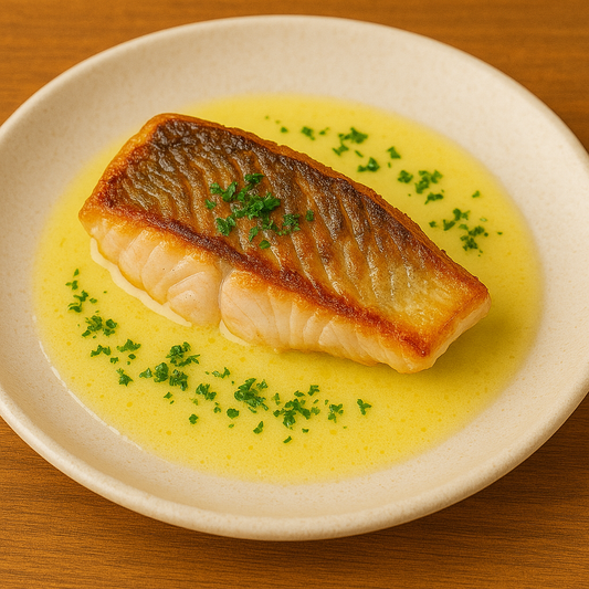 Pan-fried red sea bream with bell-sound butter sauce